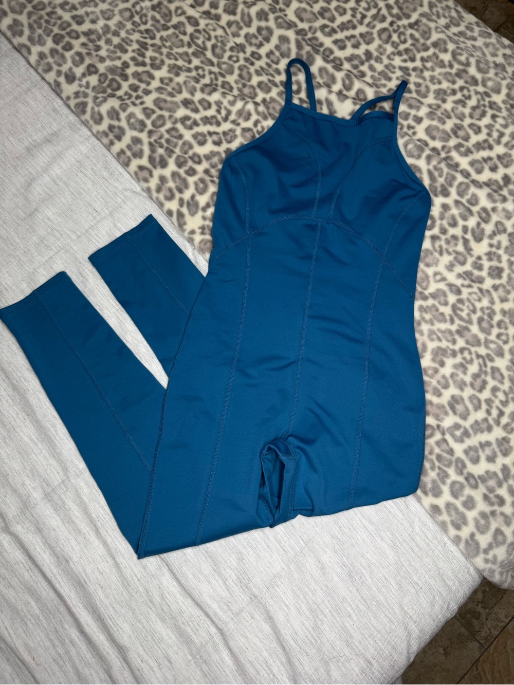 Free People FP Movement Ashford Side To Side Performance Jumpsuit Turquoise XS